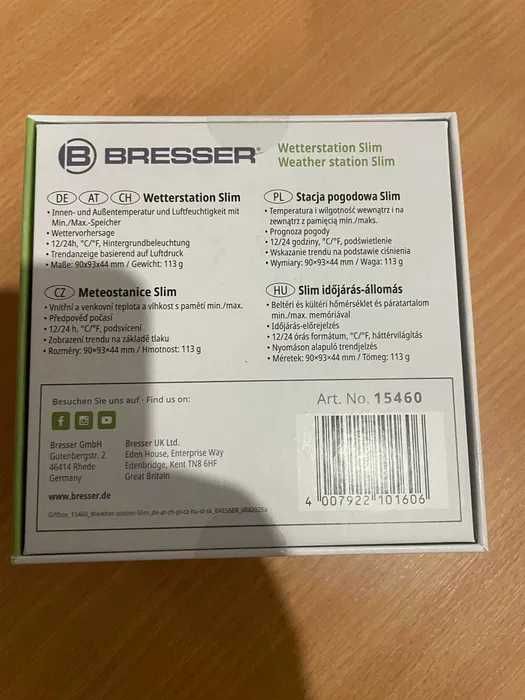 KIENZLE Stacja pogodowa Slim ze zdalnym termometrem do 60m