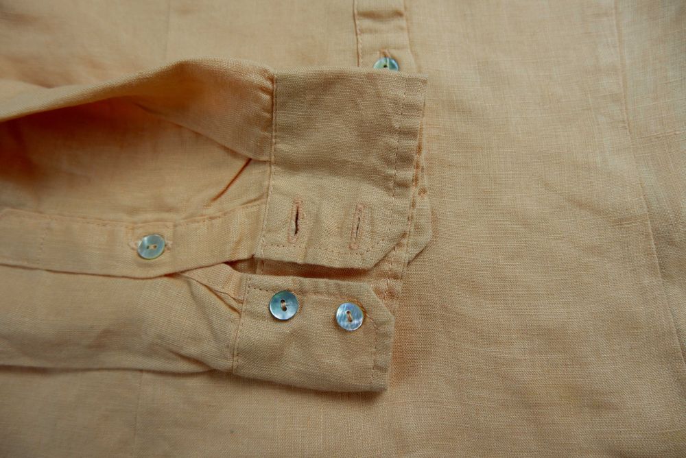 Рубашка блуза блузка лён персиковая пудровая льняная льон бежевая