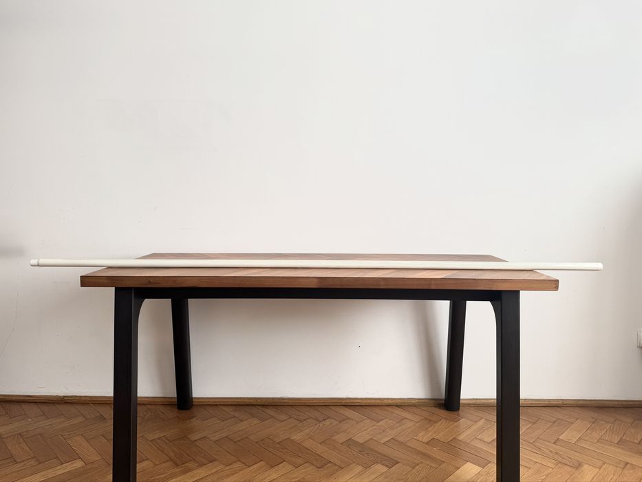 Karnisz rurka IKEA biały teleskopowy + mocowania + ozdobne kulki