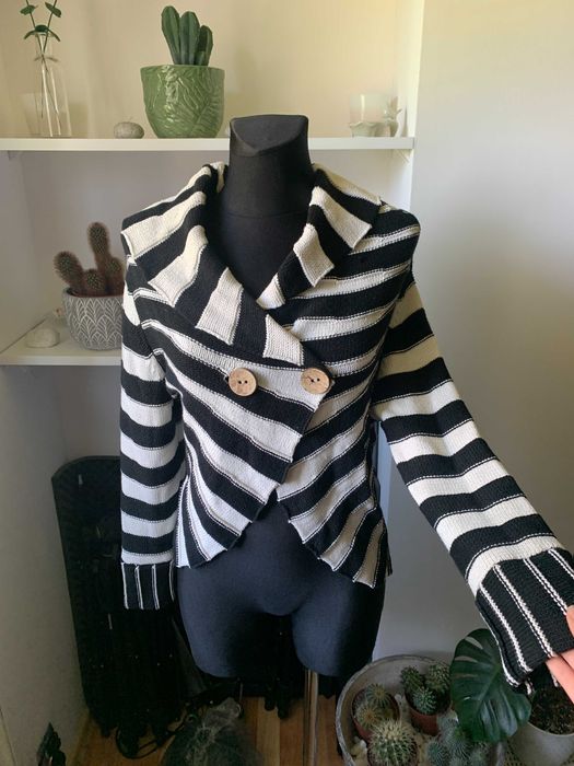 sweter w paski M/L boho rękaw 3/4