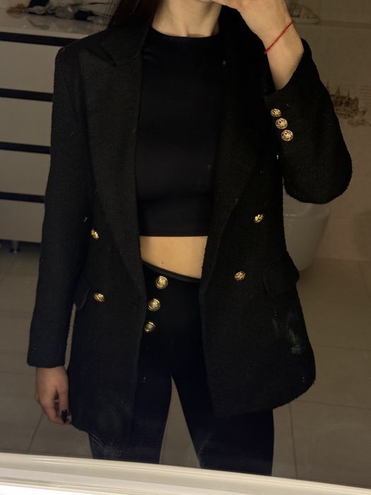 Пиджак Zara Balmain твид блейзер
