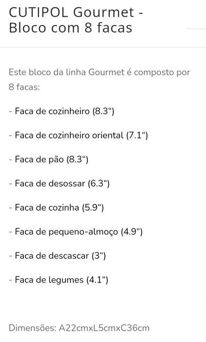 Bloco/Cepo Facas Cutipol