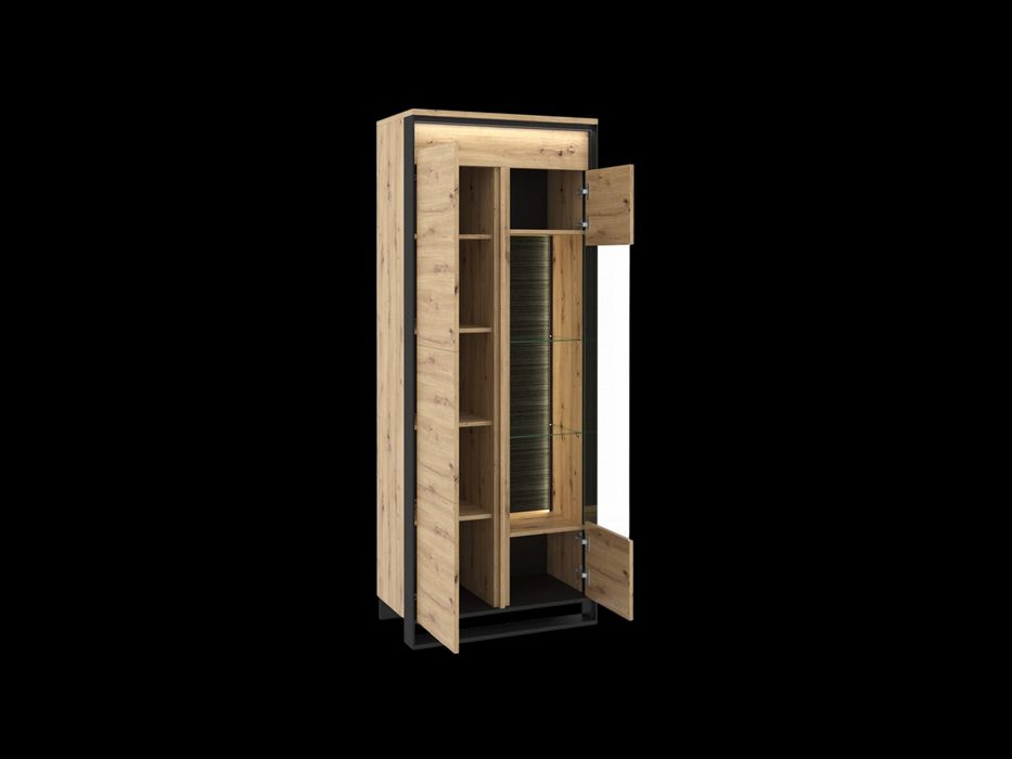 Witryna  Quant dąb artisan/ czarna