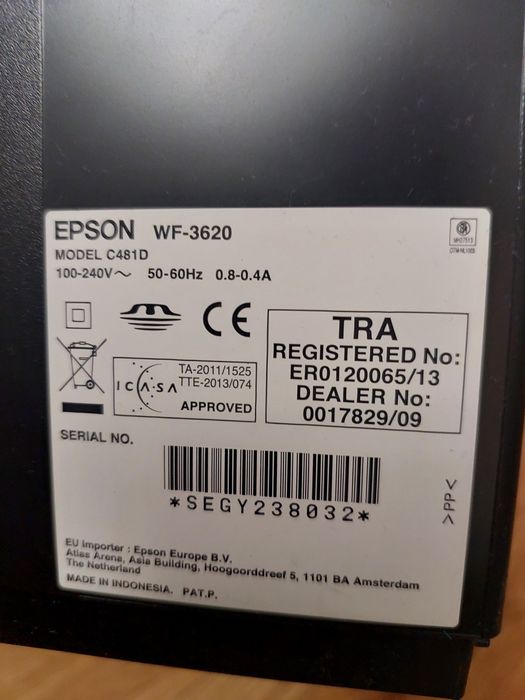 Принтер БФП Epson Workforce WF-3620 з СБПЧ