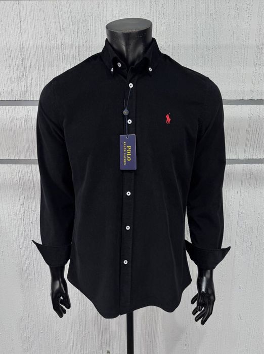 Сорочка Polo Ralph Lauren чорна чоловіча сорочка поло ральф лаурен