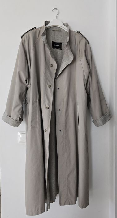 Trencz, płaszcz wiosenny beżowy vintage Ensign xxl, oversize