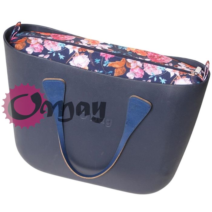 organizer do OBAG MINI kwiaty granat wkład 2 kieszenie OMAY
