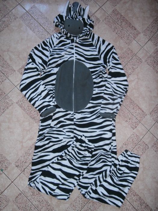 kostium przebranie strój piżama z polaru ZEBRA  M/L
