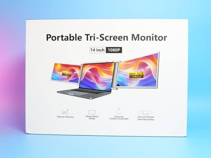 Портативный 14-дюймовый монитор INTSPOT с двойным дисплеем, подключени