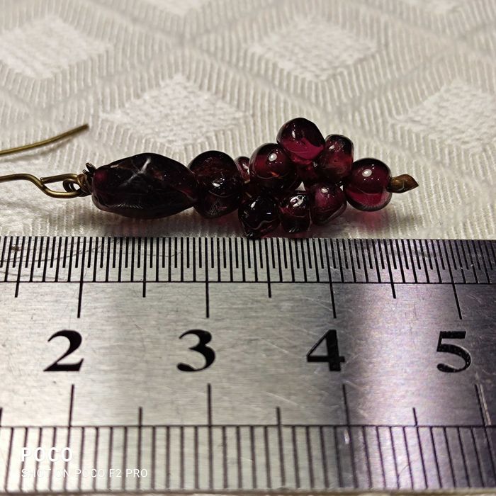 Naszyjnik (korale kolia) i kolczyki granat naturalny.