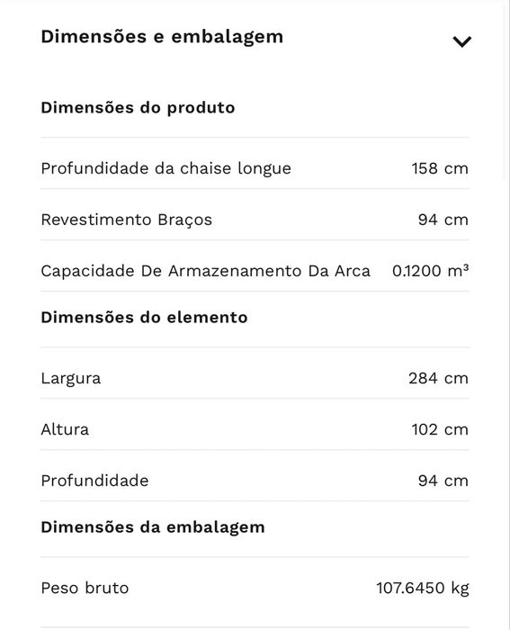 Chaise longue com arrumação PALA reversível 4 lugares vison