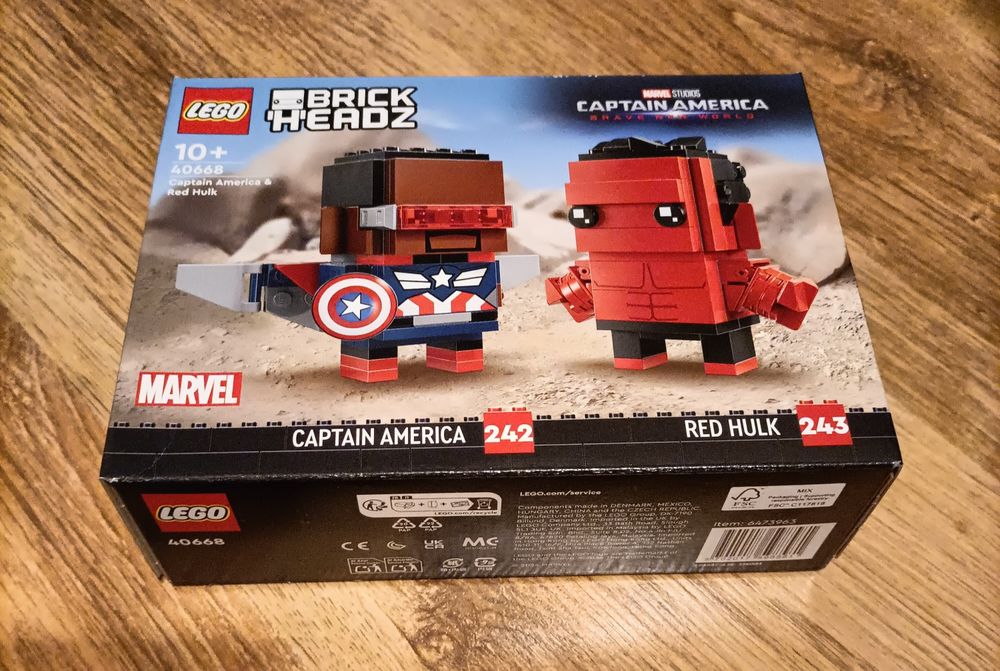 Nowe LEGO 40668 BrickHeadz Kapitan Ameryka i Czerwony Hulk.