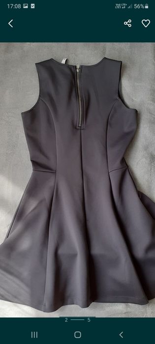 Szara sukienka wycinany wzór