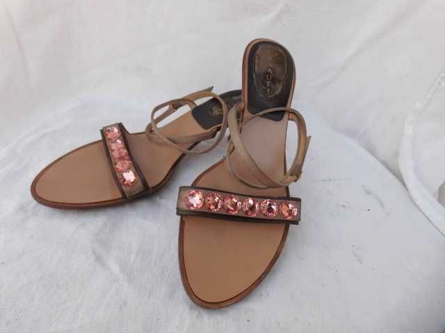 Casadei włoskie skórzane sandały szpilki 39