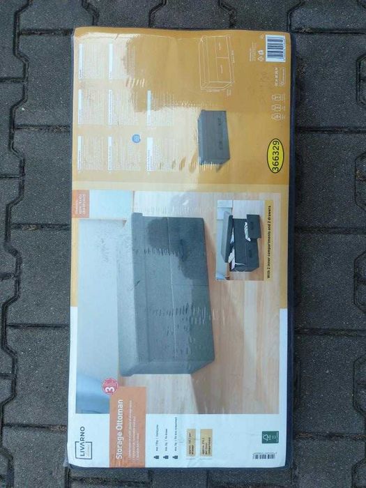 Sofa pufa siedzisko Livarno (Lidl) z szufladami 4 sztuki
