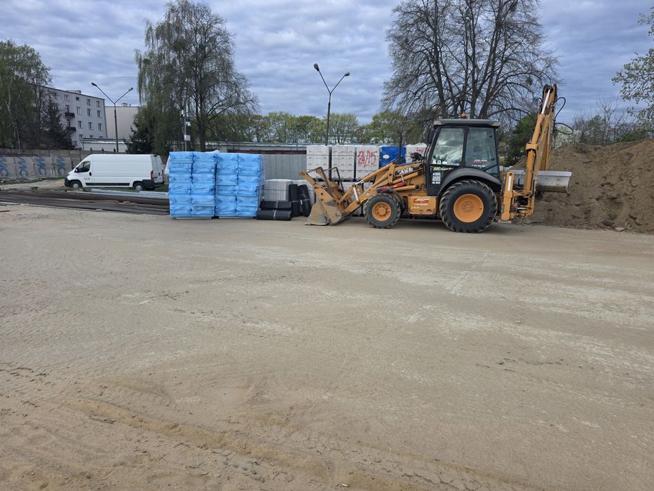 Usługi Zamiatarką z Koszem, usługi koparko-ładowarką, piasek, ziemia