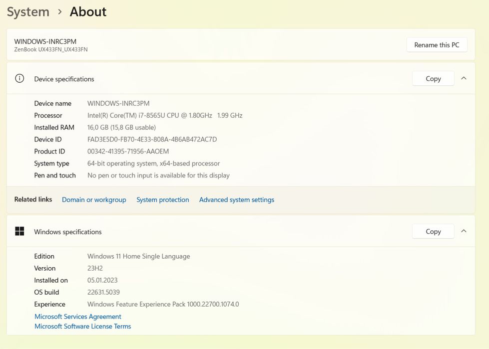 Ультрабук ASUS ZenBook UX433FN