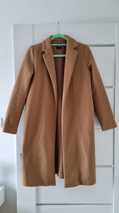 Zara Karmelowy brązowy płaszcz
