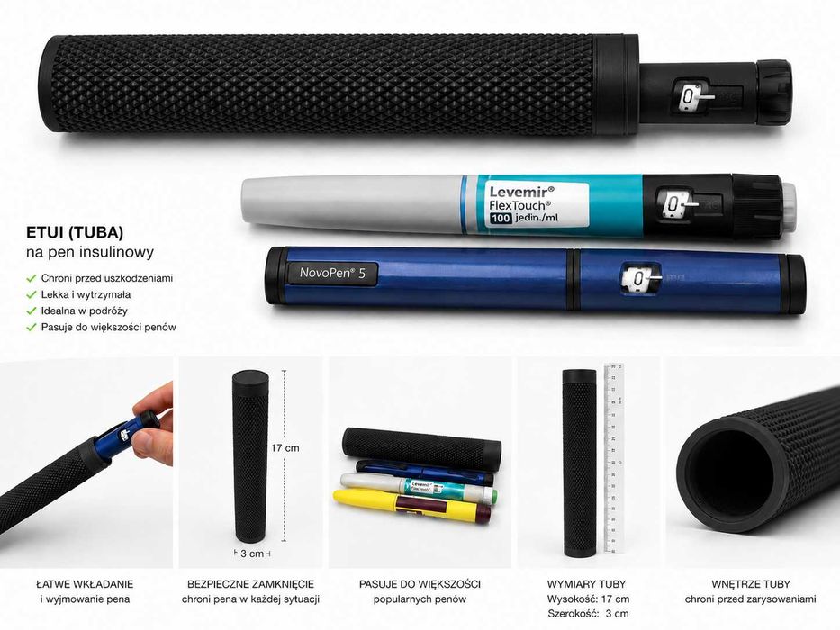 Etui ochronne na pen insulinowy - Czarne