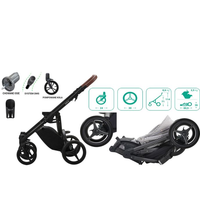 Wózek Bebetto Luca 2w1 Szary