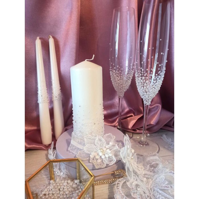 Шикарные свадебные бокалы, весільні аксесуары, свадебны свечи,  Пишите