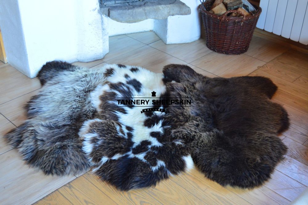 Dekoracyjne Skóry Owcze w Kolorach Naturalnych 90-100cm