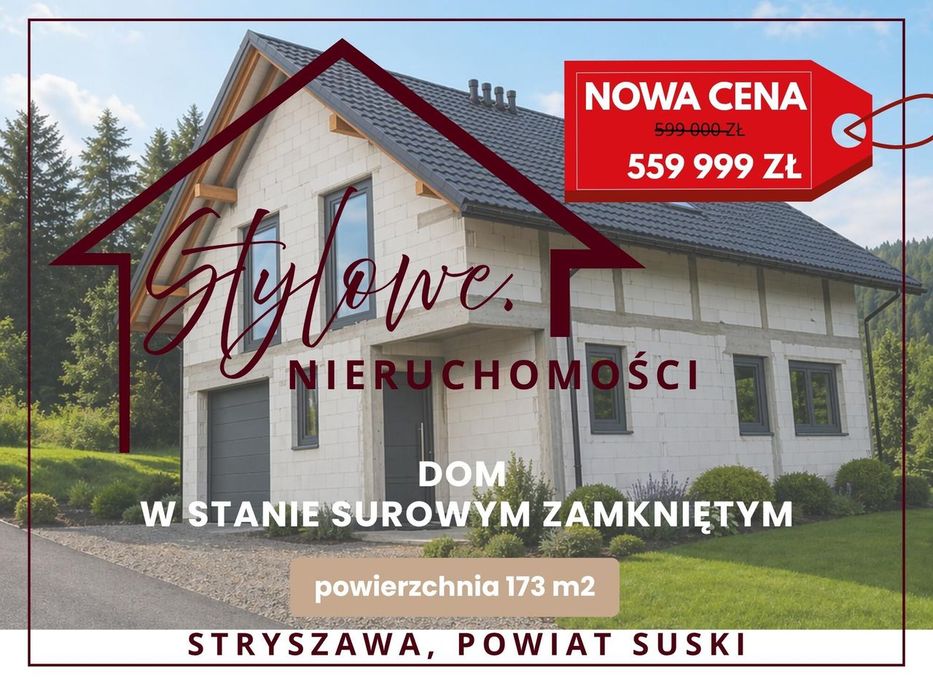 Dom jednorodzinny - stan surowy zamknięty – Stryszawa