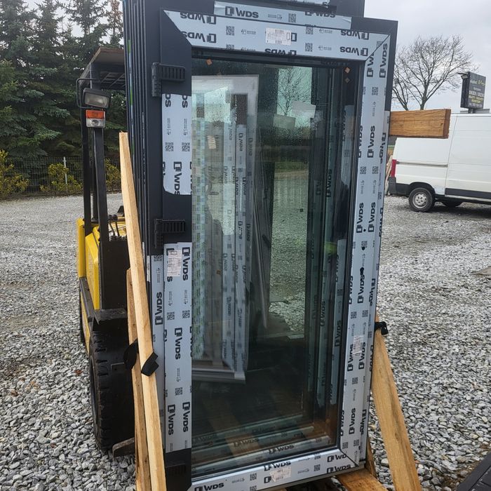 Drzwi PCV 90x190/100x195 antracyt trzyszybowe