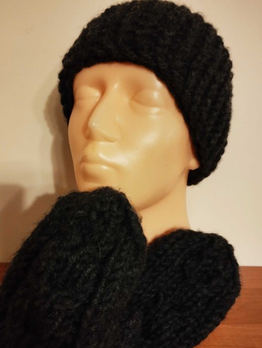 Komplet rękawice + opaska; handmade