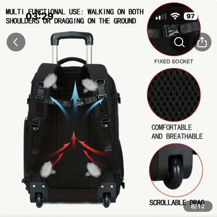 Plecak na kolkach podroz