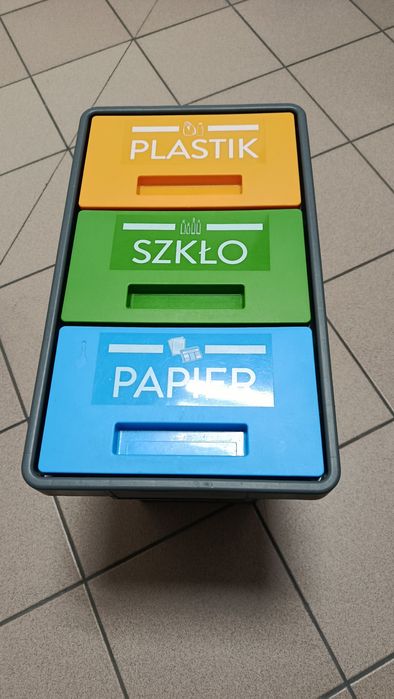 Potrójny Kosz Pojemnik do segregacji śmieci 40l