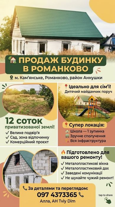 Продаж будинка під ремонт