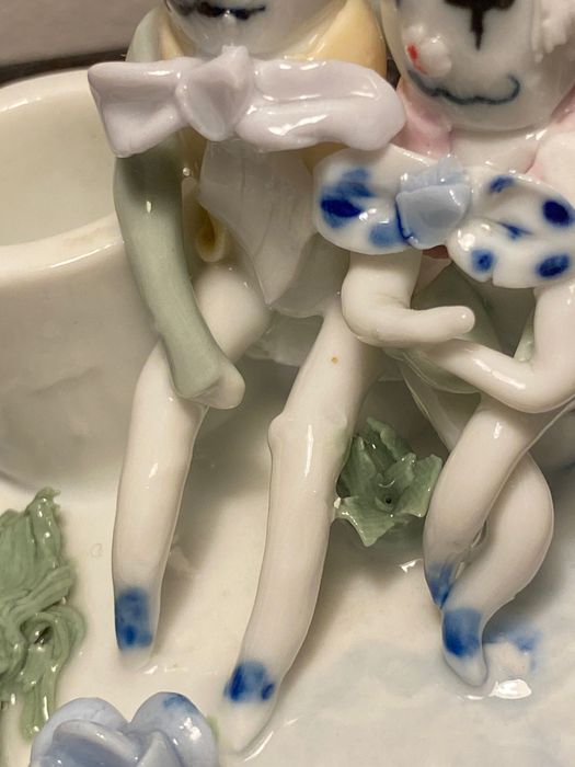 Castiçais porcelana vidrada