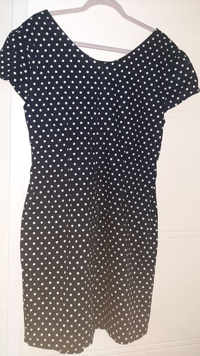 Czarna suknia w białe groszki 44 Designers