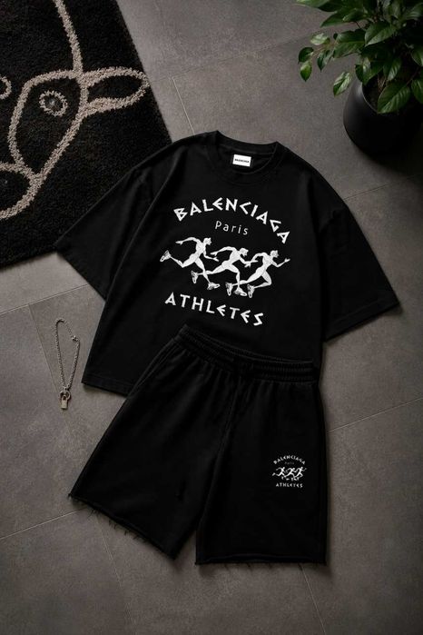 ‼️РОЗПРОДАЖ‼️Костюм BALENCIAGA, шорти футболка баленсиага, летний комплект баленса