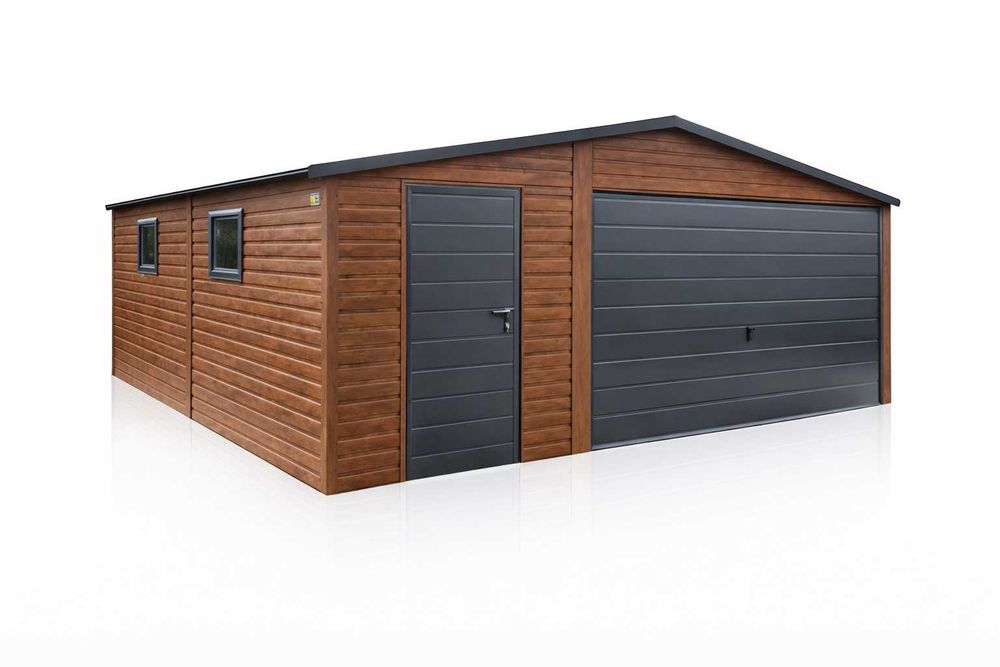 Garaż Blaszany jednostanowiskowy 5x5.5m Drewnopodobny PRODUCENT