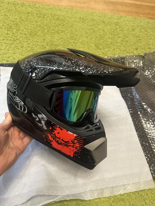 Kask motocyklowy full-face cross enduro ATV quad + gogle rozmiar L