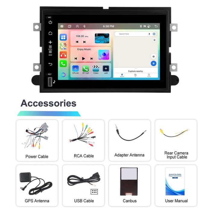 RÁDIO ANDROID 13 FORD F150 (4/64GB) 7" | Wireless CarPlay/Android Auto