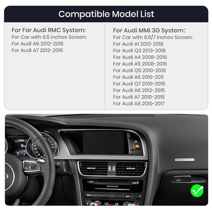 Radio samochodowe JUNSUN Audi A4 A5 Q5 2009-2015 CARPLAY ANDROID AUTO Czarny