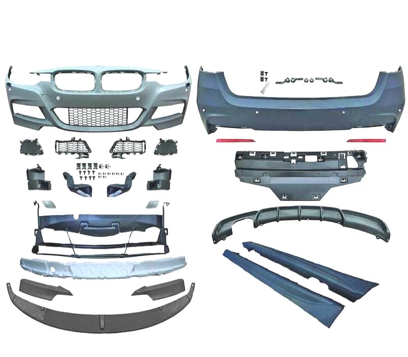 KIT CARROÇARIA BMW F31 TOURING LOOK M PERFORMANCE SAIDA DUPLA ESQ
