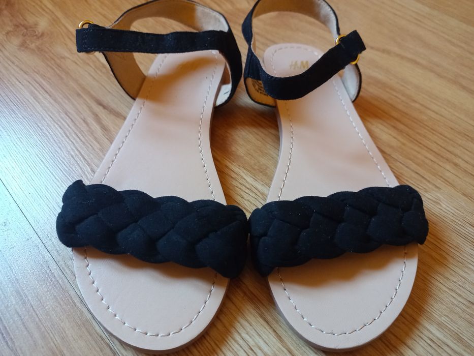Buty lato sandały paski czarne klapki nowe 35 H&M