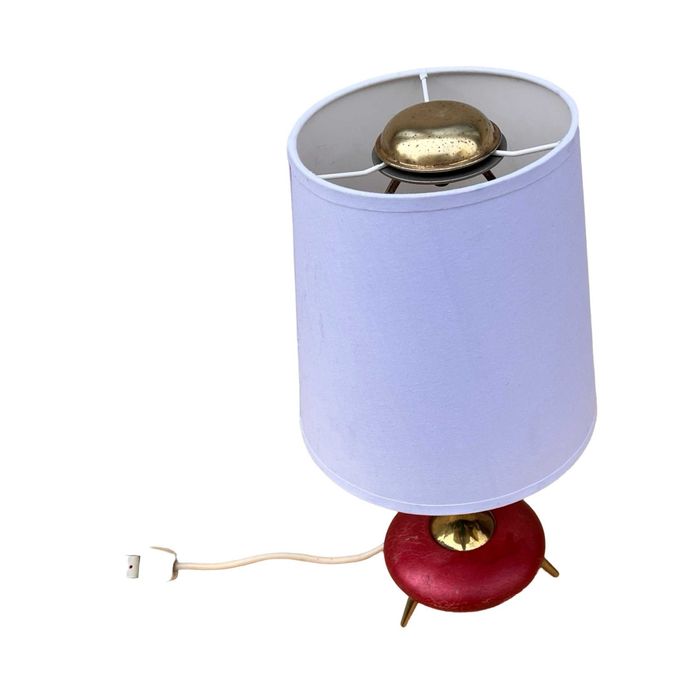 Lampa stołowa z abażurowym kloszem Belgia lata 80.
