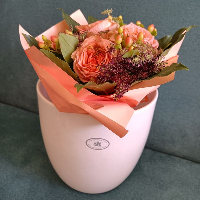 Osłonka ceramiczna na kwiaty biała 21 cmSK Keramik