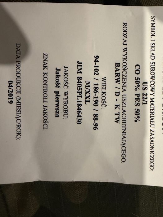 Mundur polowy wz 124P M-XXL