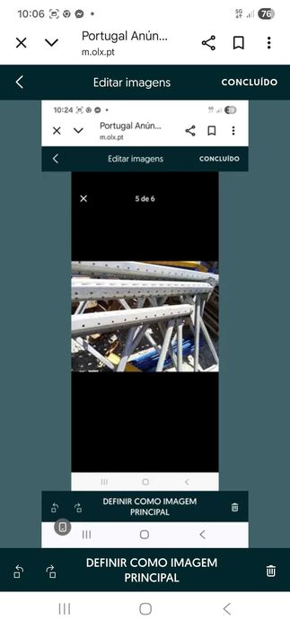 Varias estantes metalicas usadas