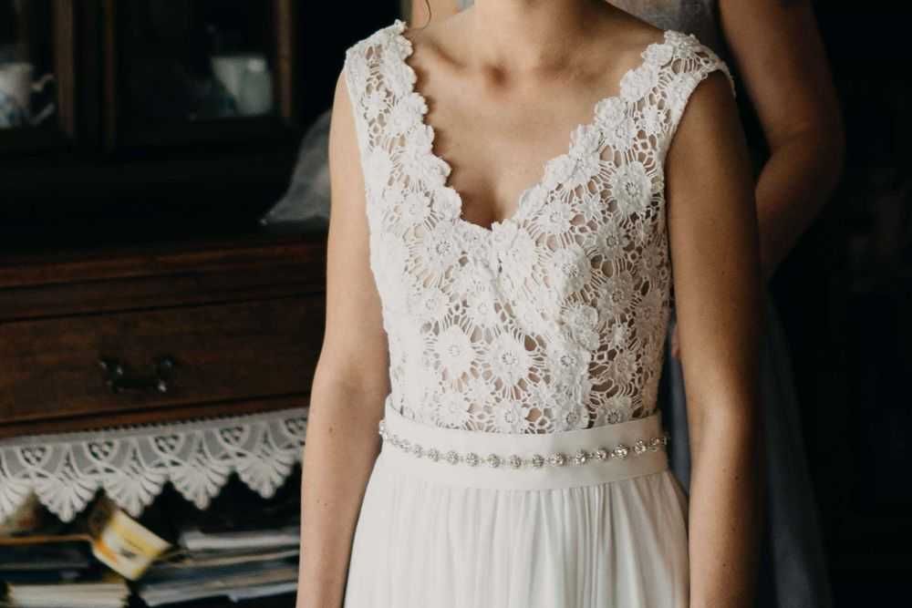 Suknia ślubna styl boho XS/S