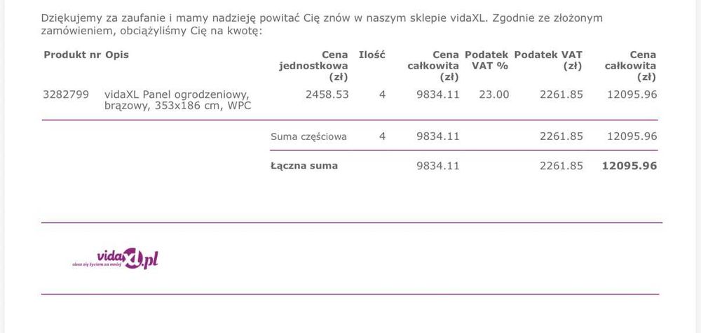 Zestaw paneli ogrodzeniowych marki VIDAXL