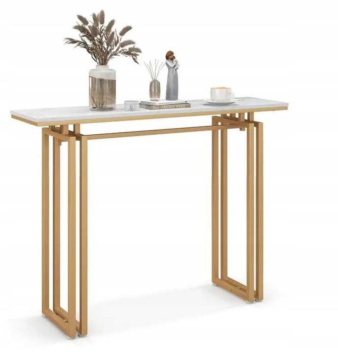 Konsola do przedpokoju Stolik boczny z imitacją marmuru złoty Glamour