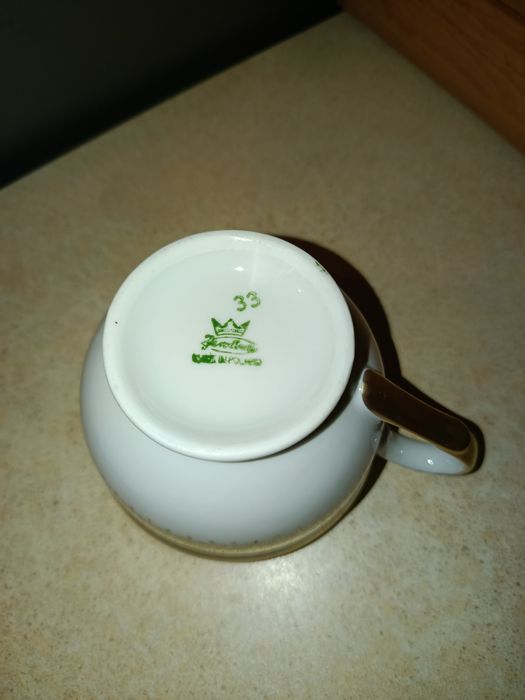 Śliczny stary mlecznik porcelana Karolina