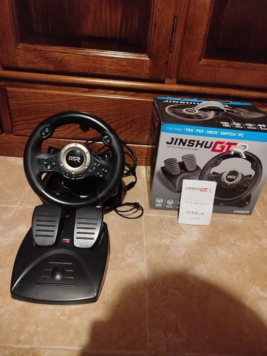 Volante Indeca Jinshu GTR Multiplataforma (Como Novo + Caixa)